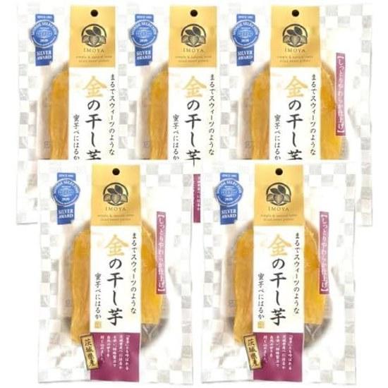 5-bag Set Gold Dried Sweet Potato Ibaraki Prefecture Beni Haruka 90g Moist Soft Finish Additive-Free No Coloring Sugar Used