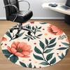 1 Stück runder Teppich mit Blumenmuster für das Büro, Indoor-Matte geeignet für Büro, unter Bürostühlen, Schlafzimmer, Wohnzimmer, Heimdekoration, Raumdeko