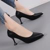 Soft Leather Thin Heels Pointed High Heels Fashion Mother Shoes 2025 Spring and Autumn New Breathable Shallow Mouth Single Shoes Women's Work Shoes