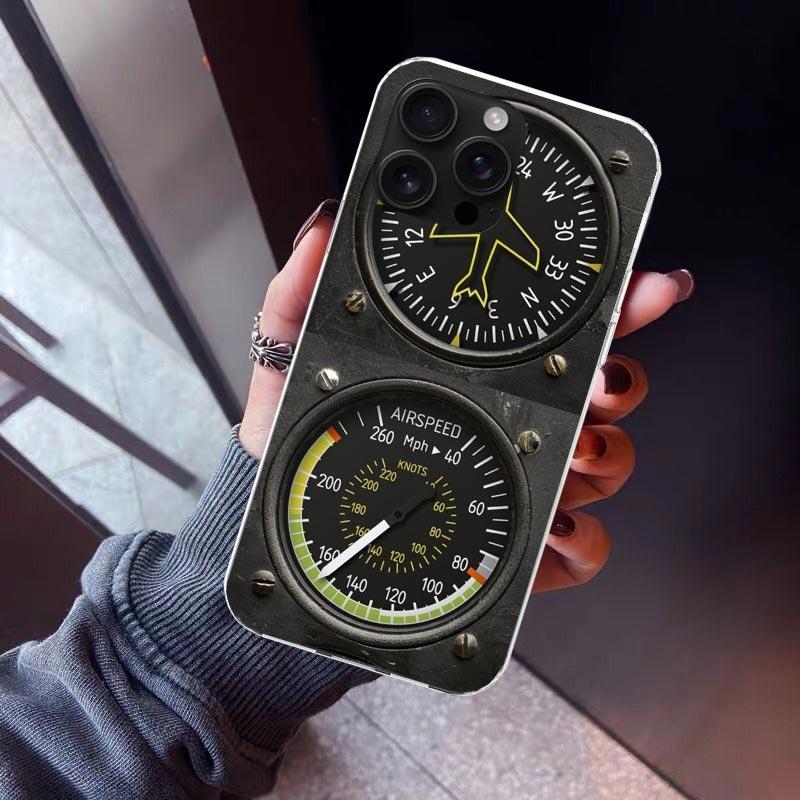 Aviation Aeroplane Helicopter Cockpit Instrument Phone Case For iPhone 17 Air 16 15 Pro Max 14 Plus 13 Mini 12 11 Cover 7 8 SE S