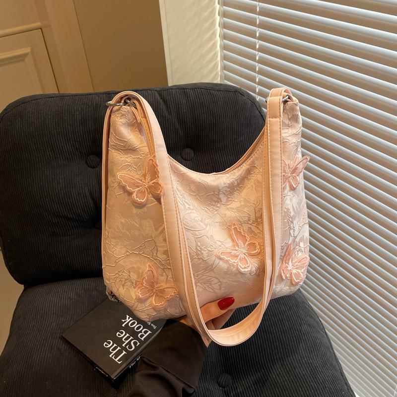 

High-end large-capacity double shoulder bag, women s new fashionable textured shoulder bag, commuter multi-purpose bag розовый