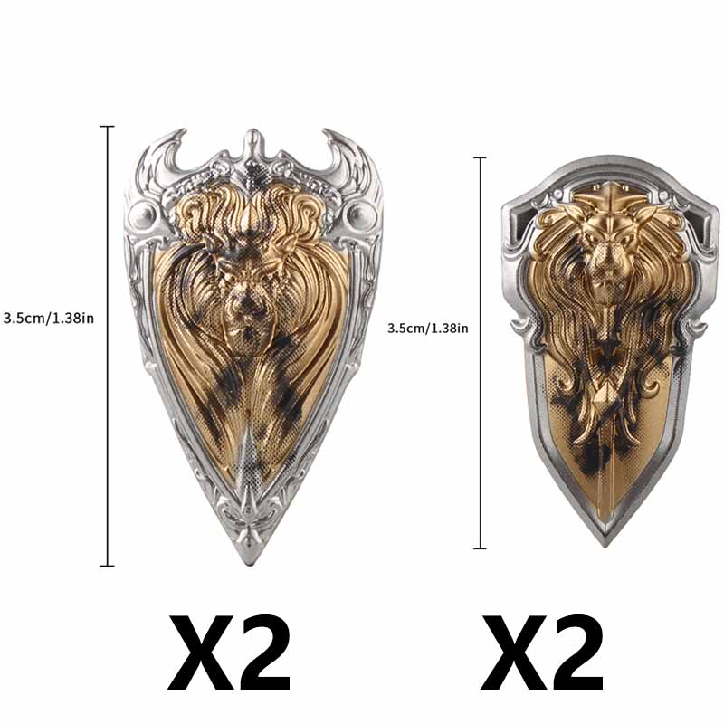 12/24 bucăți figurine medievale kit de accesorii pentru arme blocuri de construcție sabie regele scut regele leu topor de luptă trident topor cu două tăișuri jucărie din cărămidă