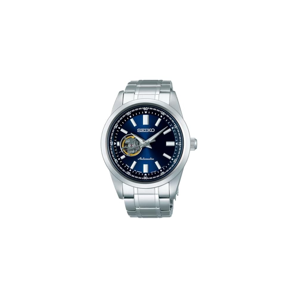 Seiko Selection Herren Automatik Mechanische Uhr (mit Handaufzug), Offenes Herz Modell, Blau, SCVE051