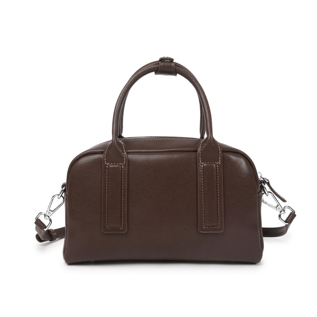 Leather women's bag Boston pillow bag autumn and winter new vegetable tanned leather handbag women's casual messenger bag shoulder bag