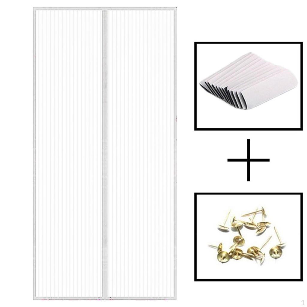 Magnetic Door Curtain Heavy Duty Entry Screen for Hotel Balcony Bedroom 80x210cm Black