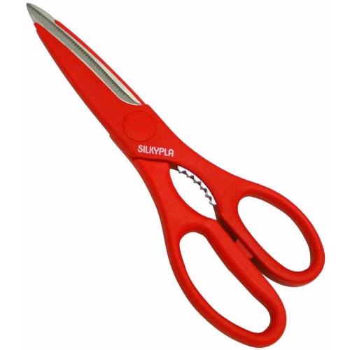 Marusho Industry Silky Kitchen Scissors KSP-220 Red, Blade: Stainless Steel, Handle: ABS Resin (with Antibacterial Agent), Japan, BLY1501