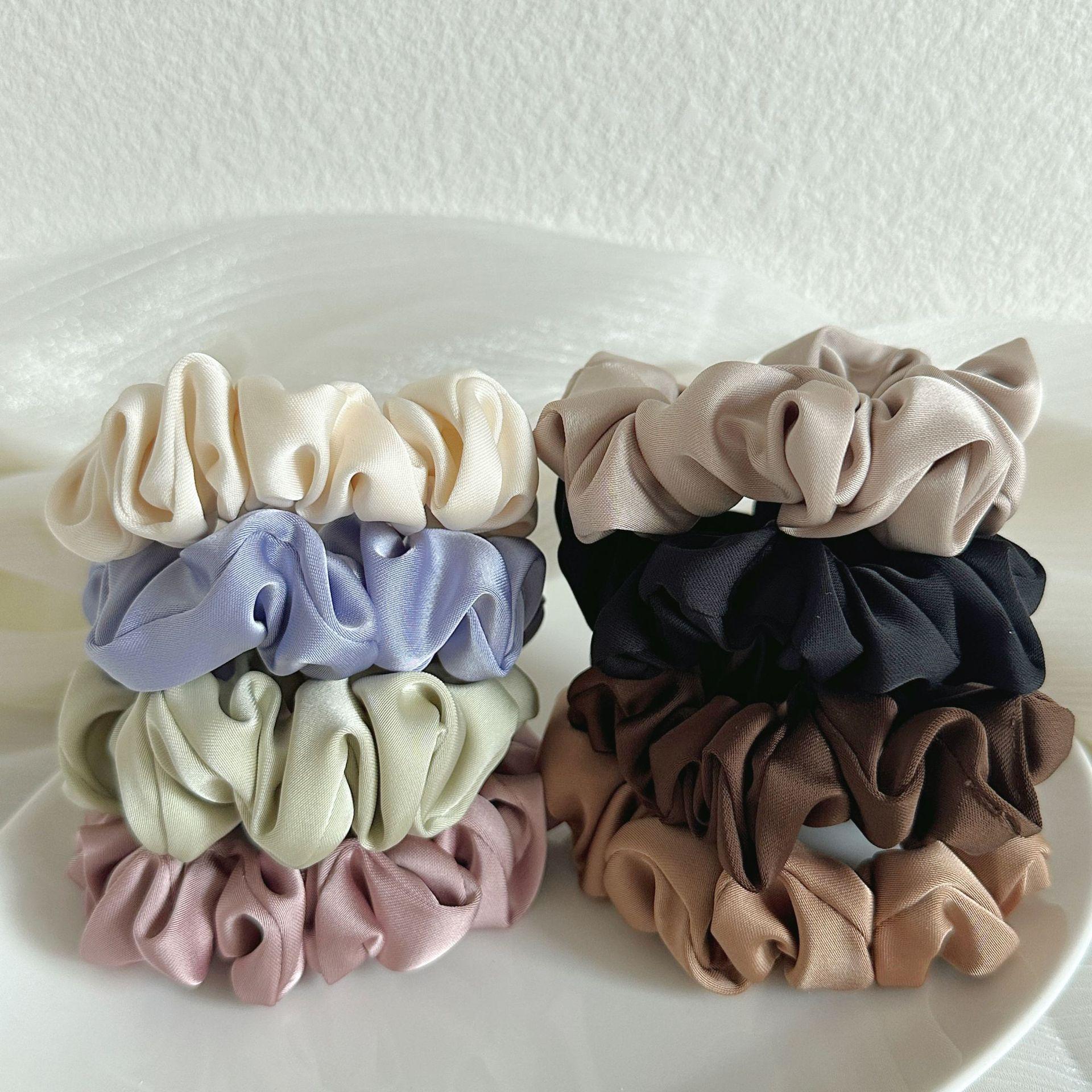 

Элегантное японское и корейское атласное плиссированное кольцо для волос: Универсальный темпераментный французский конский хвост эластичный