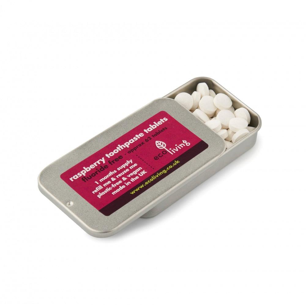 Raspberry Toothpaste Tablets With Refillable Tin (1 Month Supply)