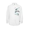 SS24 Camicia a Maniche Lunghe Uomo con Stampa Onda Giapponese e Gabbiano Bianca 2ESHTM4SL7091RXCT