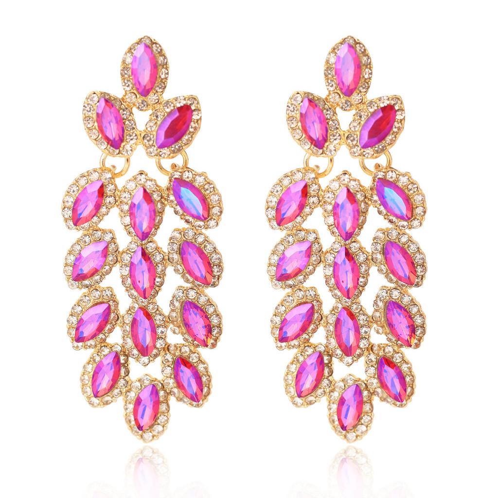 Crystal Drop Earrings With Tassel For Women Bridal Jewelry