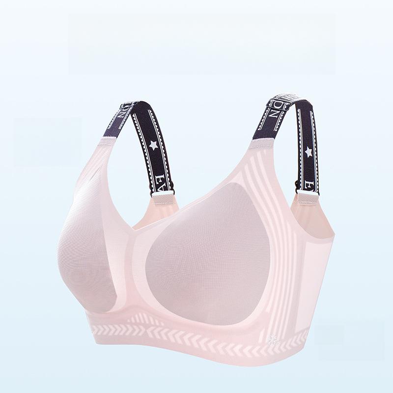 Unsichtbarer BH Damen Fixierte Cups Unterwäsche Brustretraktion Bügelloser BH Übergröße Dünner BH Push-up-BH