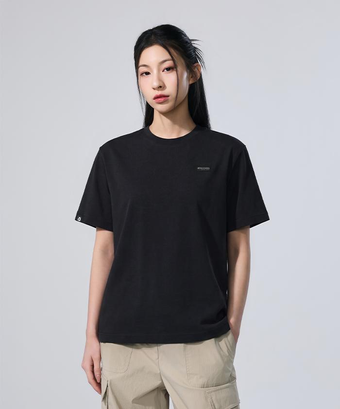 DISCOVERY EXPEDITION Uni Freshvent Semi-Overfit Small Logo Short Sleeve T-Shirt (Black)