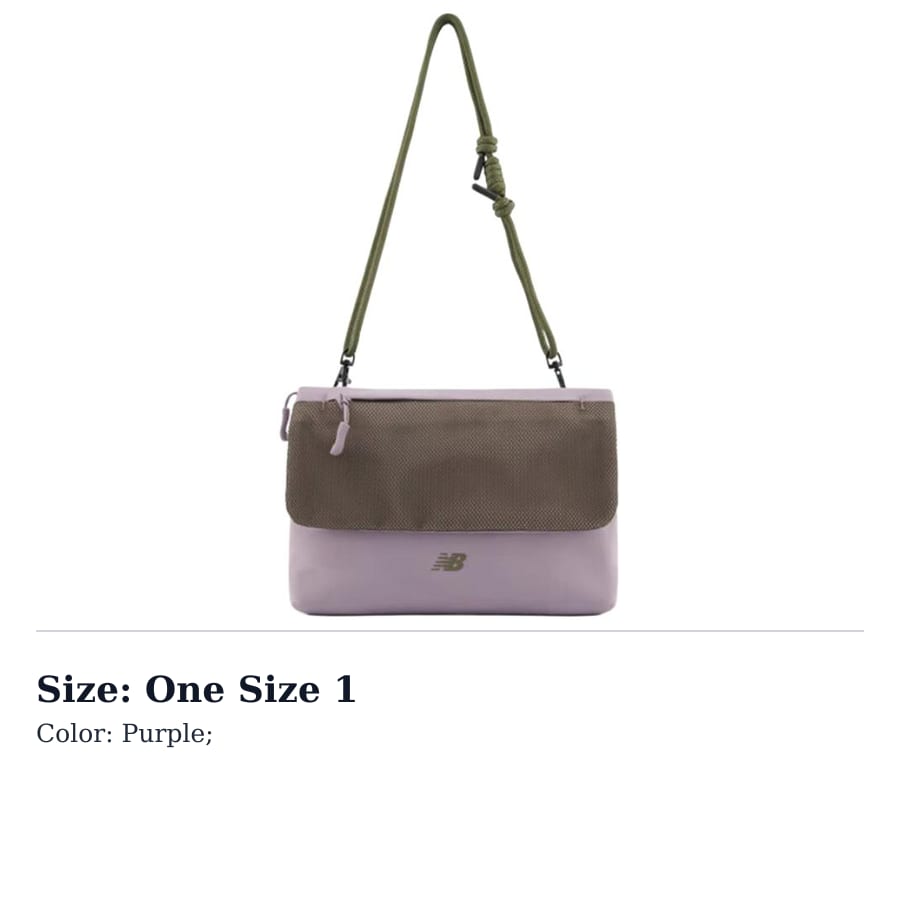 New Balance Polyester Crossbody Bags Unisex Purple AC8277K-ABI