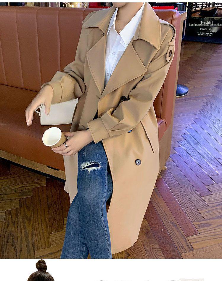 Damen Herbst Midilanger Trenchcoat - 2025 Schlankmachende Überknie-Übergröße Jacke