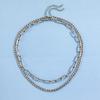 Hip-hop Style Punk Retro Figaro Chain, Threaded Chain, 2 Double Neck Necklaces