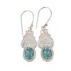 Sky Blue Topaz Gemstone 925 Sterling Silver Jewelry Unique Earrings 1.81" Gift For Her EE-92 8