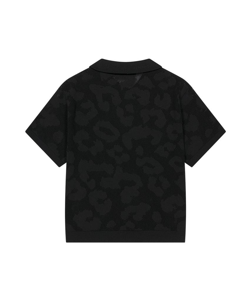MAHAGRID Leopard Crochet Collar Knit Black(Mg2Gmmk640A)