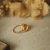 Simple Lace Patterned Natural Egg Yolk Crystal Versatile Ring