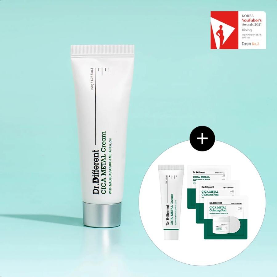 Dr.Different Cica Metal Cream 50g Special Set (+Cica Cream 20g + Cica Pad 6 Pads) Special Set