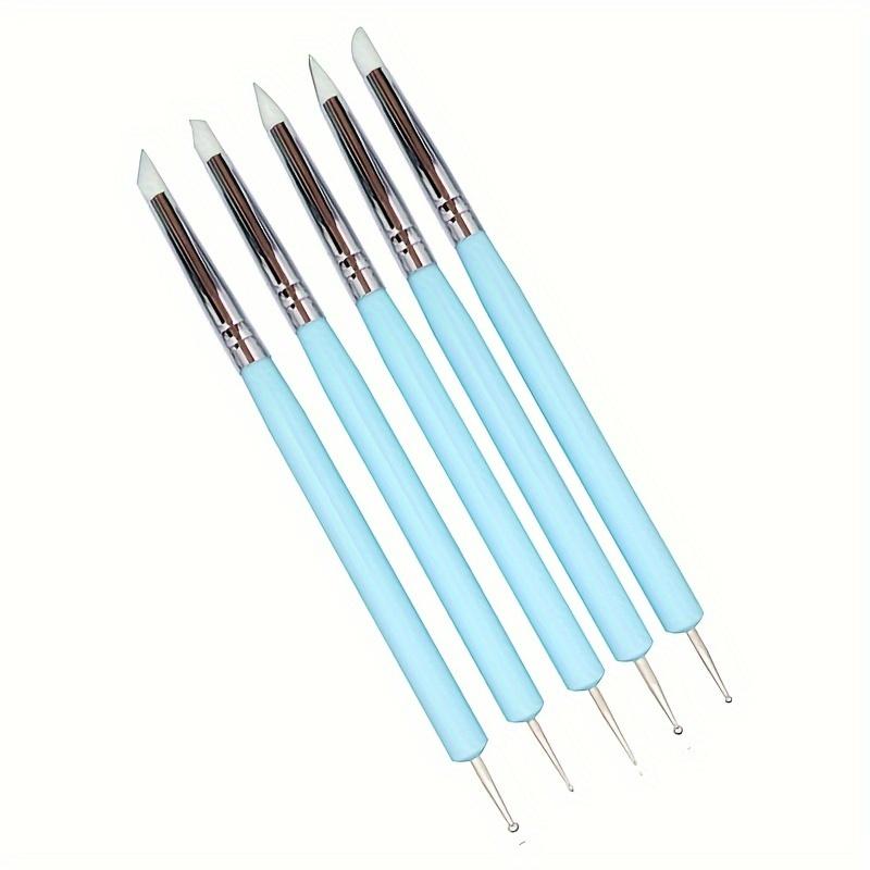 

Набор из 5 шт. Силиконовые инструменты для лепки из глины для моделирования кистью, точечная ручка, художественная керамика, инструменты для резьбы своими руками синий