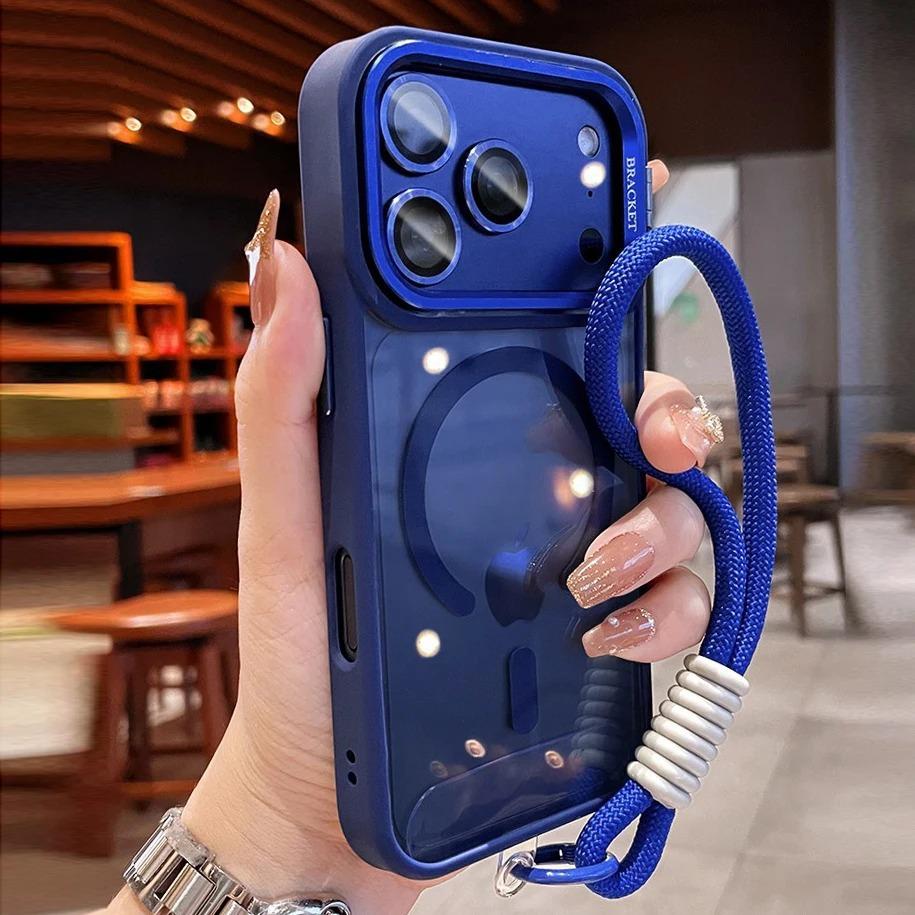 Lens Holder Magnetic Suction for iPhone17PROMAX Mobile Phone Case with Lanyard Apple 16 Lens Film Anti-drop 14