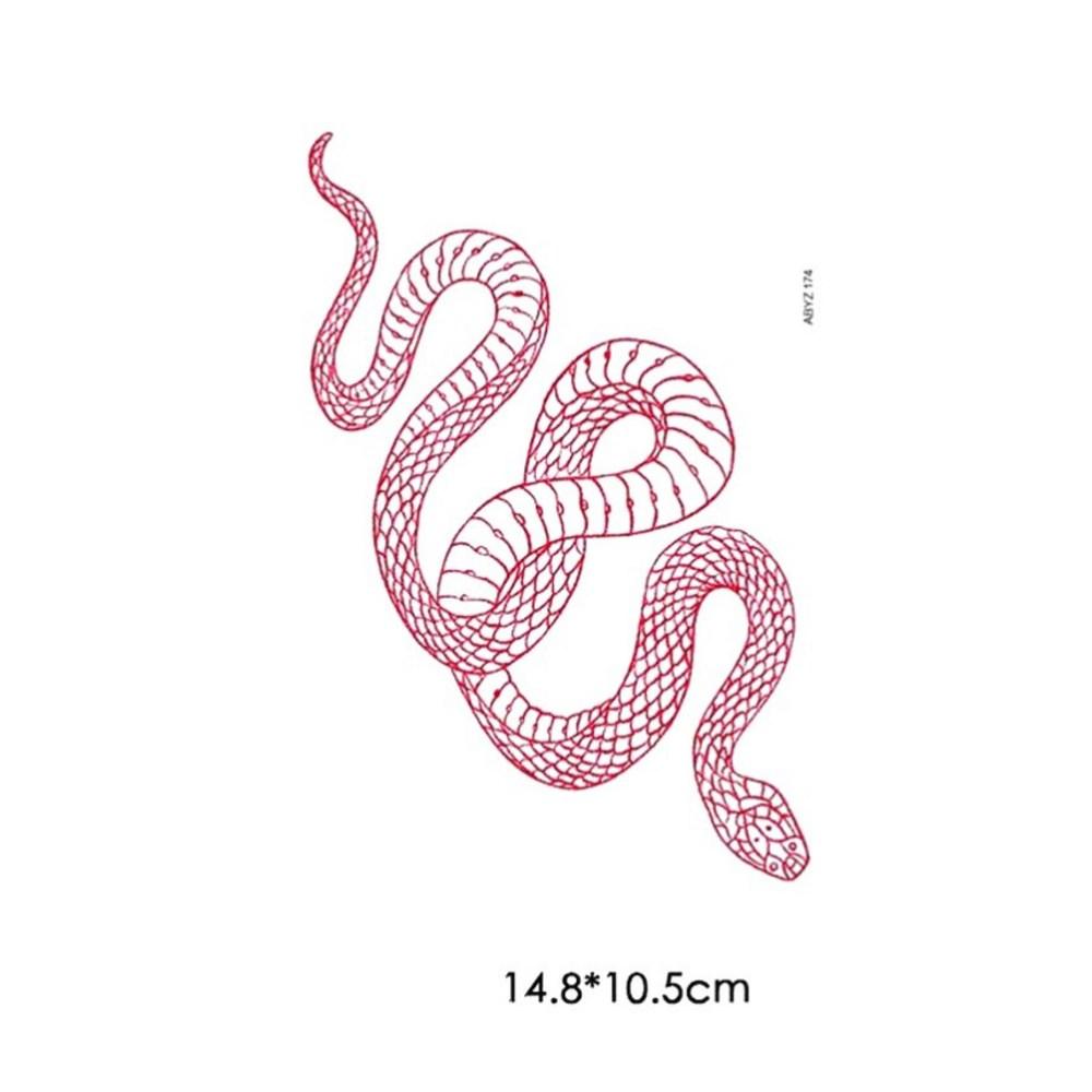 Black Snake Red Snake Large Tattoo Sticker, Snake (red), 1 Piece