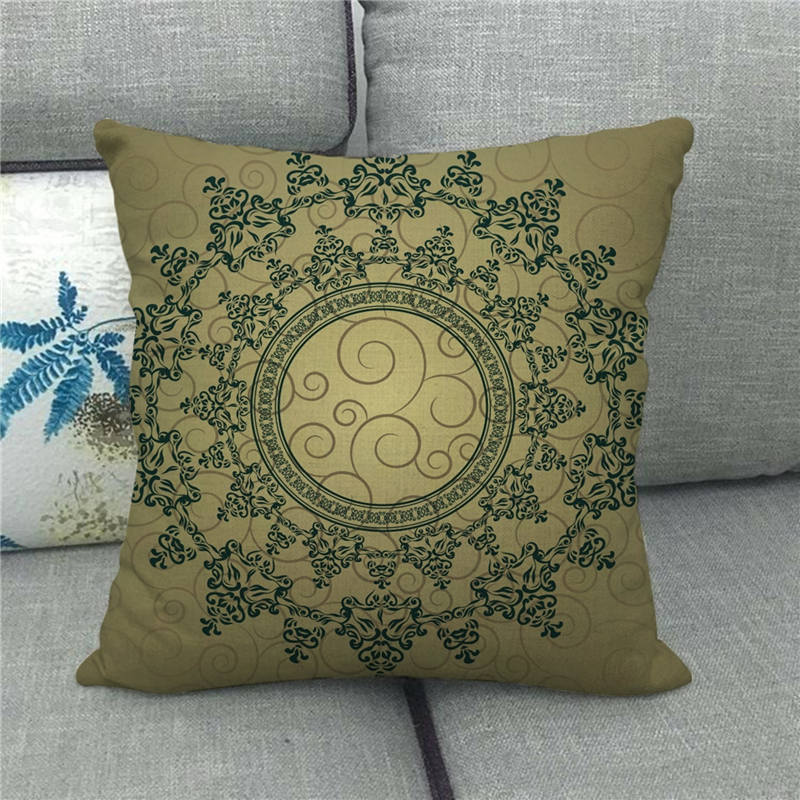 Home Decor Colorful Mandala Pattern Digital Print Pillowcases Pattern Cushion Cover Suitable for Sofa Bedroom Car Pillow Cover