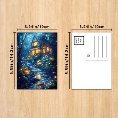 32pcs, Dream Forest Postcards, Wall Stickers, Mailing Cards, Greeting Cards, DIY Postcards, Souvenir Postcards, Decorative Items