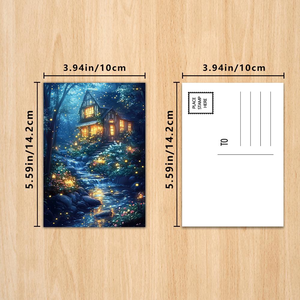 32pcs, Dream Forest Postcards, Wall Stickers, Mailing Cards, Greeting Cards, DIY Postcards, Souvenir Postcards, Decorative Items
