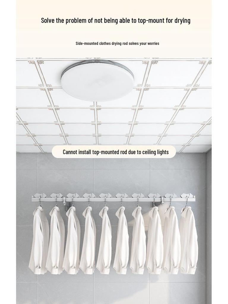 Wall-Mounted Retractable Clothes Drying Rack for Balcony & Home Use