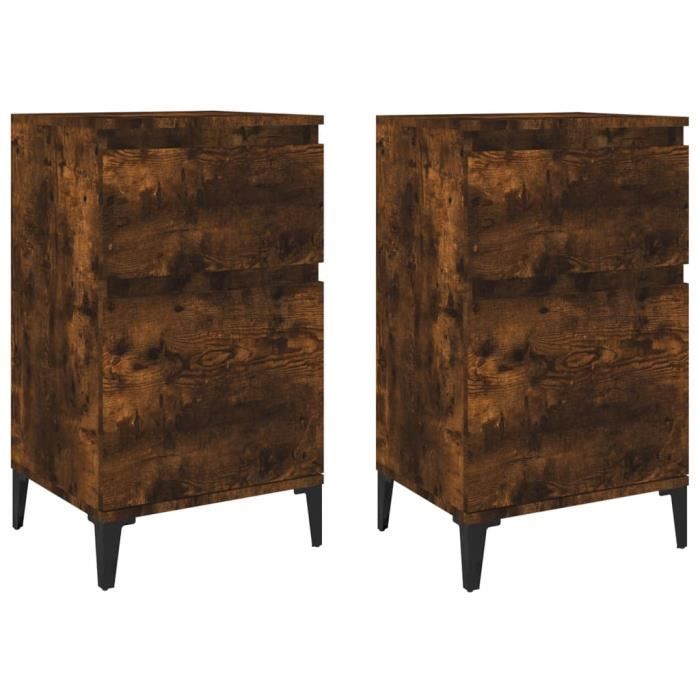 VidaXL Tables de chevet 2 pcs chêne fumé 40x35x70 cm 819719