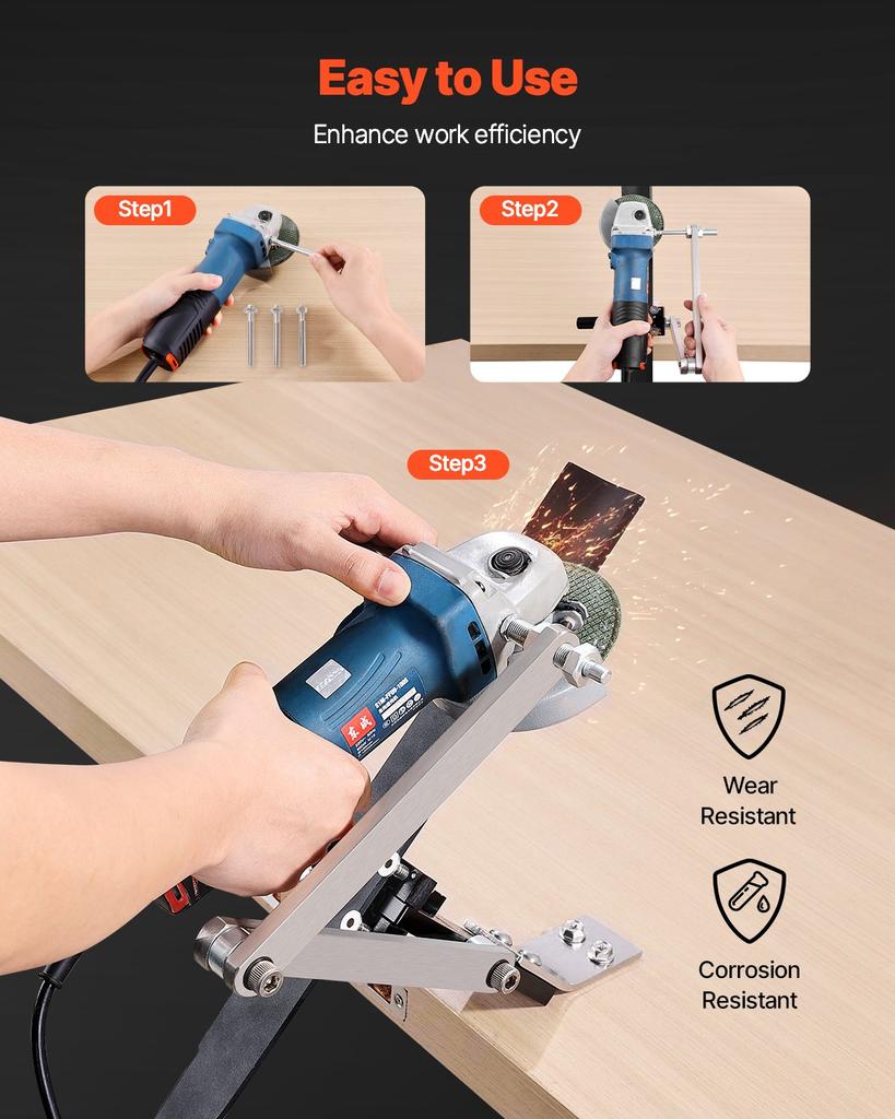 VEVOR Lawn Mower Blade Sharpener and Balancer, 15 degrees - 45 degrees Adjustable Lawnmower Blade Sharpening Tool with 4 Adapter Pins