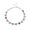 Light Luxury Style Diamond-Set Love Collarbone Necklace Female, Fashionable Dopamine Color Neck Chain Choker