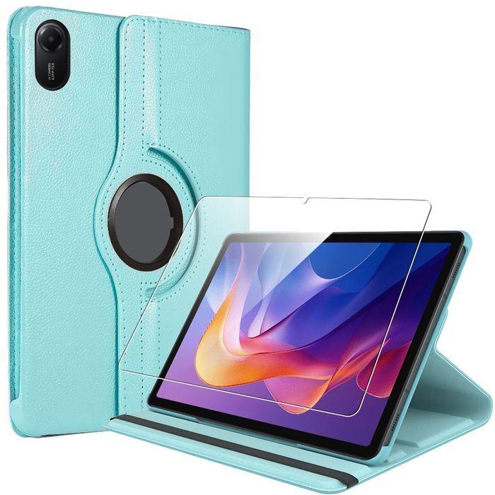 Coque + Verre Trempé pour Xiaomi Redmi Pad 2 (11 Pouces), Protection avec Support Rotatif - Bleu