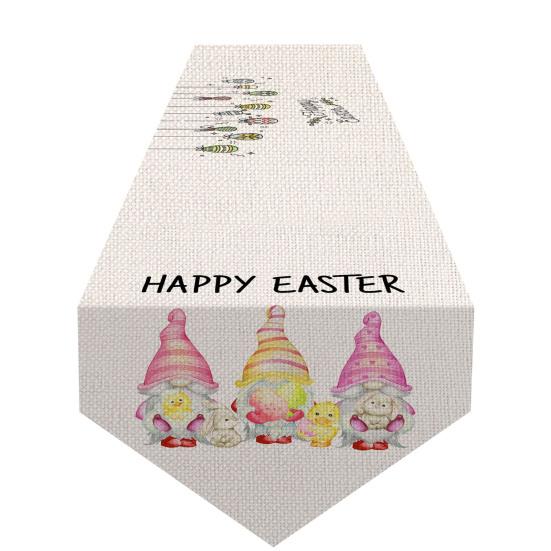 Bieżnik stołowy Druk cyfrowy Przyjemny w dotyku Wzór świąteczny Tekstura odporna na plamy Dekoracja Uroczy króliczek Obrus wielkanocny Akcesorium kuchenne