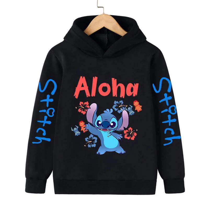 Nuovo Felpa Cool Stitch Bambini Vestiti Cartoni Animati Bambina Bambino Lilo e Stitch Felpa Manga con Cappuccio Top Casual per Bebè