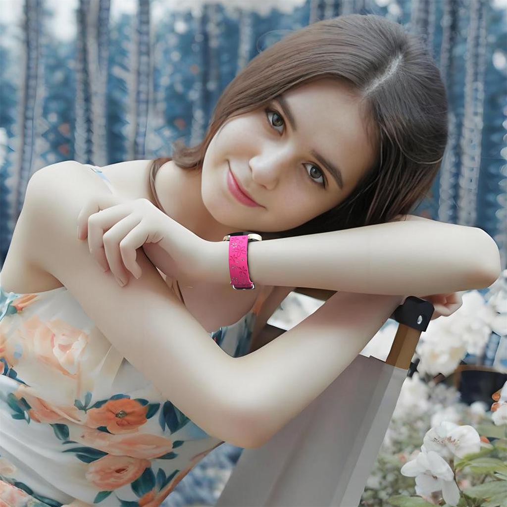 18mm Dual Color Carved Silicone Strap For Huawei Watch GT 6/5/4 41mm/Garmin Venu 3S/2S Replacement Watch Band