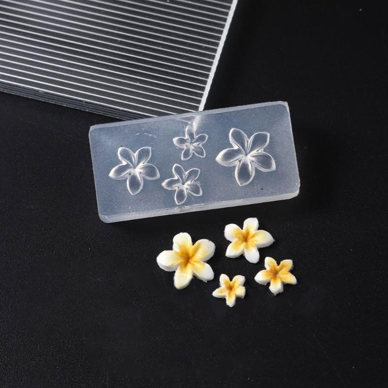 Flower Molds Nail Art Silicone Molds Stencils Manicure Template Plumeria Flower Nail Art Decorations Nail Carving Mould