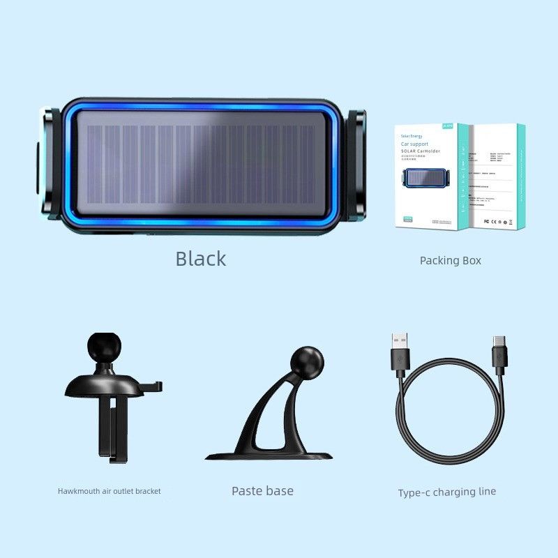 

Solar-Powered Car Mount for Navigation, Air Vent Mount, Smart Car Phone Holder 670 Comes Standard with Dual Base