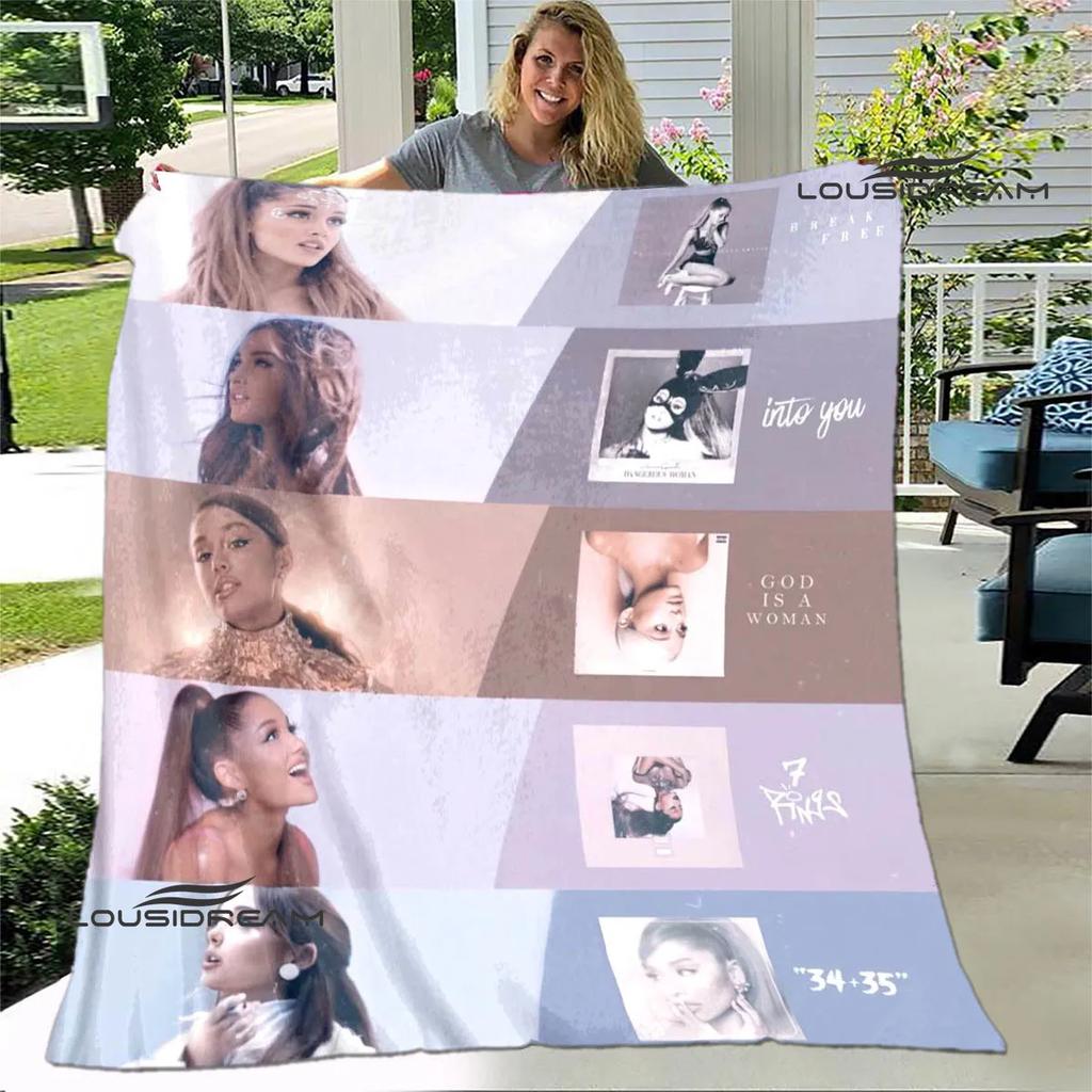 Singer Ariana grande printed blanket Flange Warm blanket soft and comfortable blankets bed linings cubre cama birthday gift