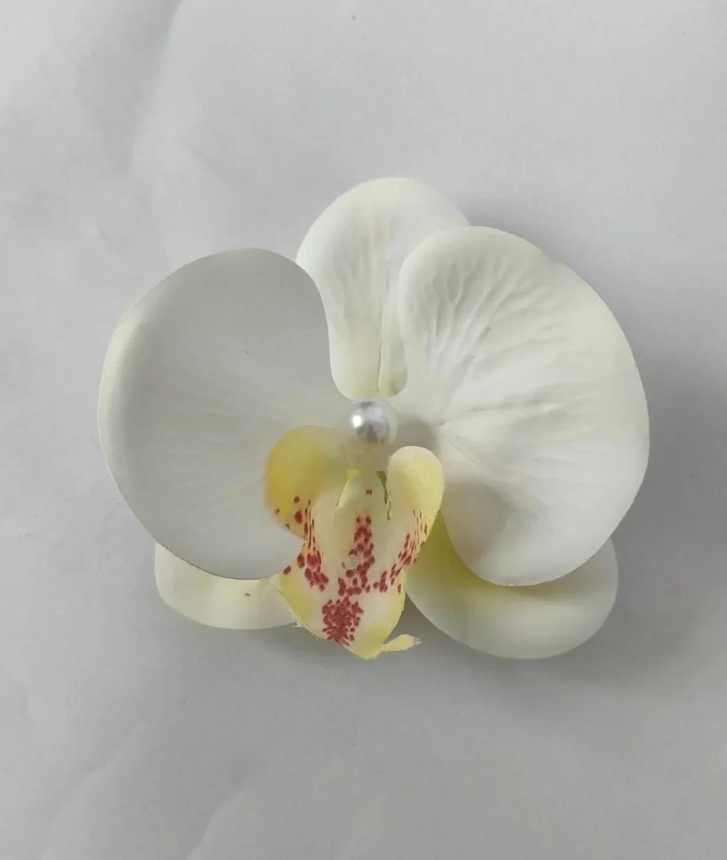 

Phalaenopsis Pearl Hair Clip Orchid Butterfly Hairpins Clip Hair Accessories Bow Flower Headwear Hair Styling Tools білий