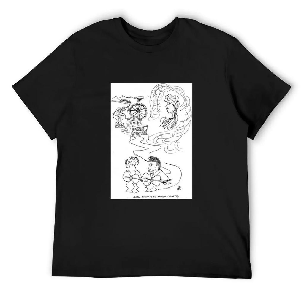 Song Cartoon - Girl From the North Country T-Shirt blanks football t shirt designer t shirt men