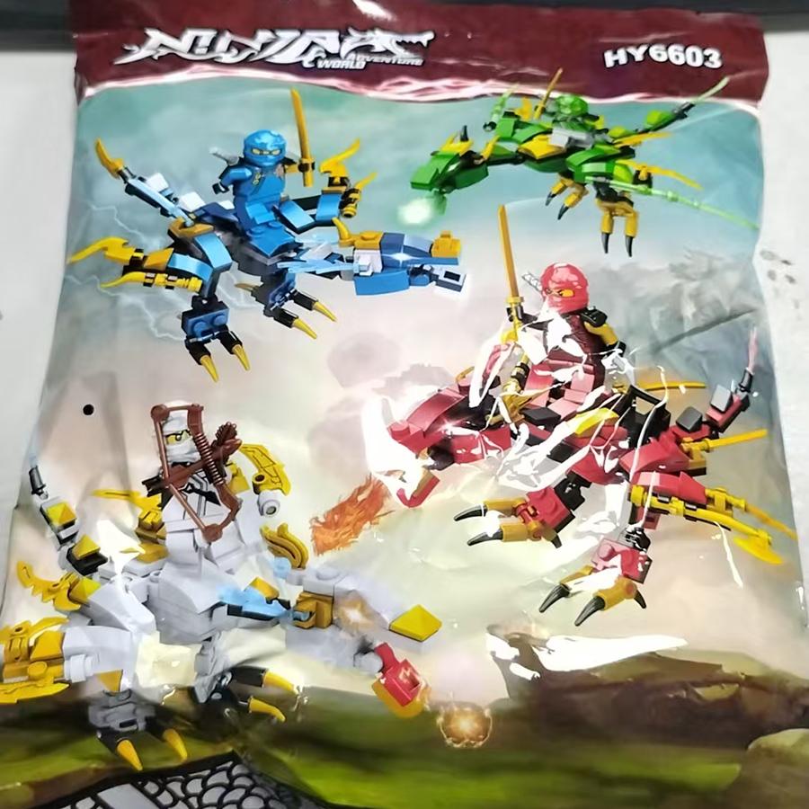 4 blocs de construction de dragon ninja fantôme de style mini figurines kit de briques modèle de film classique jouets pour enfants garçons pour enfants