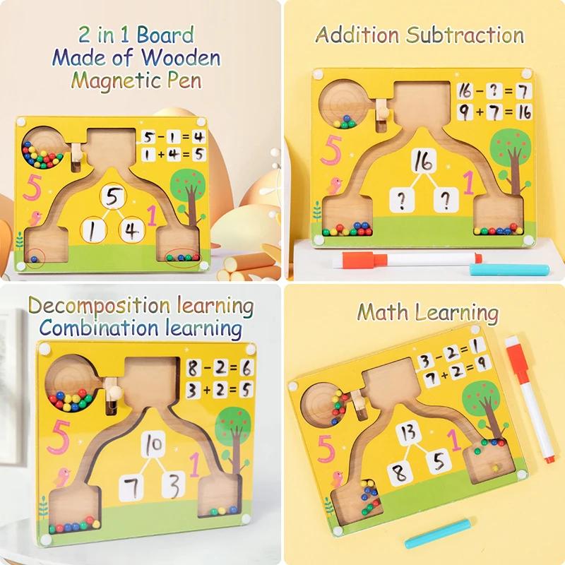 Magnetická aritmetika Matematické hry Montessori Farnost Dřevěná hračka Barva Poznávání Předškolní počítání Učení Děti Vzdělávací hračka
