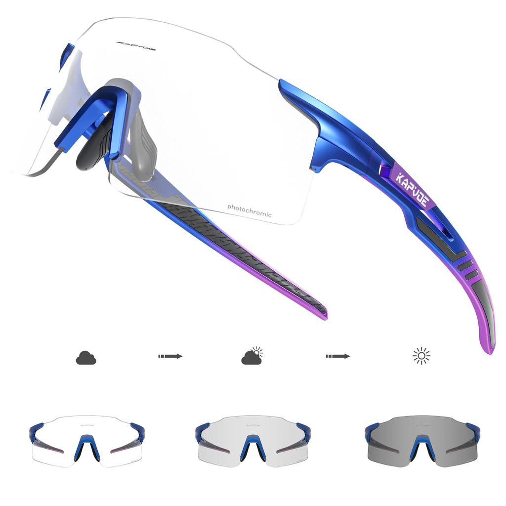 Kapvoe Photochromic Cycling Glasses MTB Cycling Sunglasses Outdoor Bike Eyewear Sports Glasses UV400 Bicycle Goggles Eyepieces