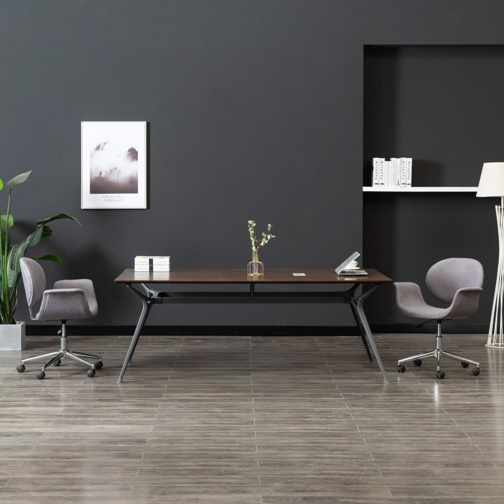 Dining Chair Swivel Grey Fabric