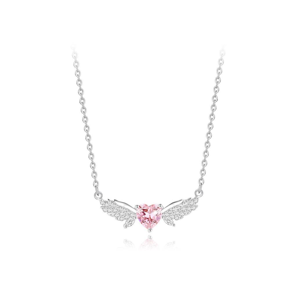 Heart Wings Necklace Women'S Sweet Fashion Versatile Clavicle Chain Love Zircon Jewelry Gift Premium Durable Quality