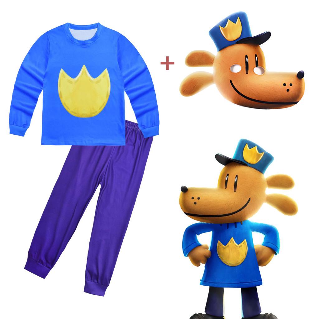 Dog Man Petey The Cat Kids Pajama Set With Long Pants And Crew Neck For Children