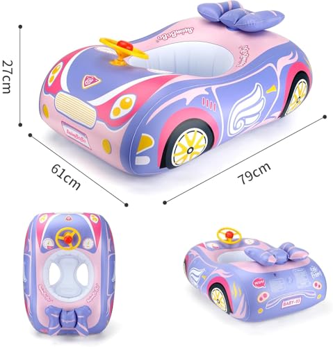 Baby Inflatable Ring, Cute Boat Design, Foot-In Type, Baby Float, Perfect for Summer Days, Beach, Pool, Water Play, Suitable for Children Ages 1-4, In