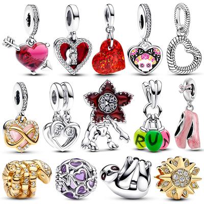Charms Originale Serie Cuore Ciondoli Perline Adatti a Bracciale Collana Per Donna Charm Rame Lusso Gioielli Fai da Te Regali Raffinati